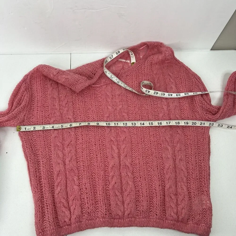 Free‎ People Sz S Sweater Angel Soft Wool Blend Lightweight Knit Bubble Gum Pink